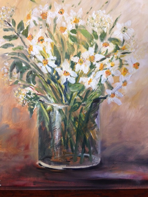 Clin d'oeil au printemps !  CP Huile 40*36 vendue