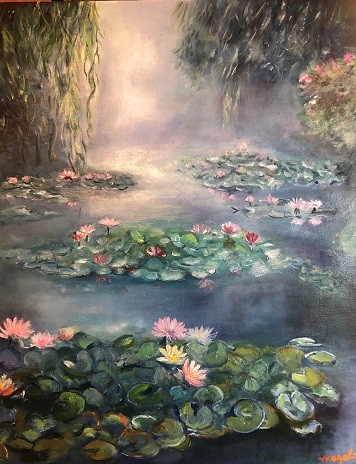 Etang aux Nénuphars 1  Toile Vendue