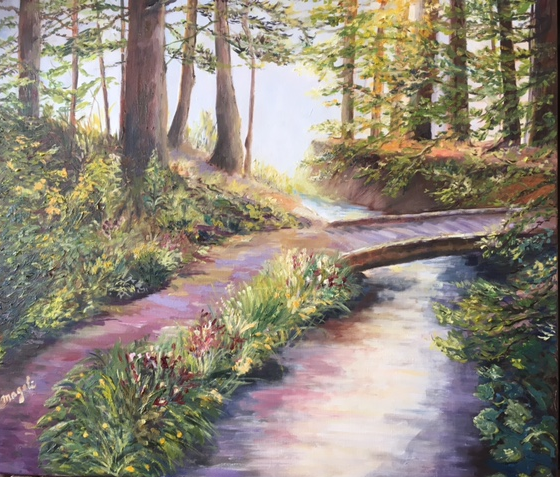 EVEIL DU PRINTEMPS huile 70*70 Toile Vendue
