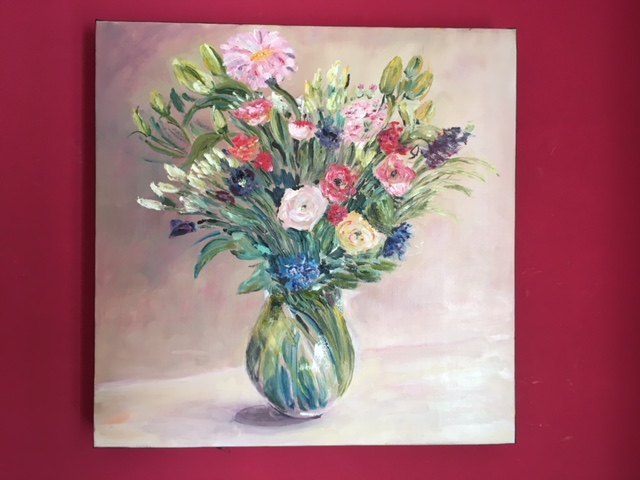 Bouquet printannier  huile 40/40 Toile vendue