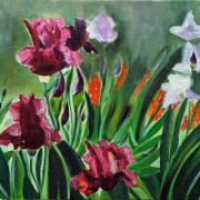 IRIS EN CAMPAGNE - Huile - Vendu
