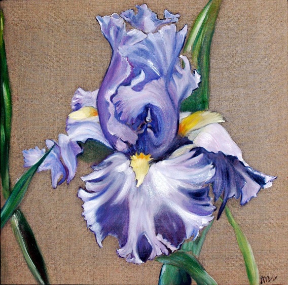 IRIS MAUVE - Huile - Vendu