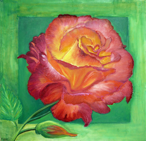 LA ROSE - Huile - 40 CMX 40CM