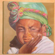 Jeune Fille Afghane - Huile - 40 cm x 40 cm - 2012 CP