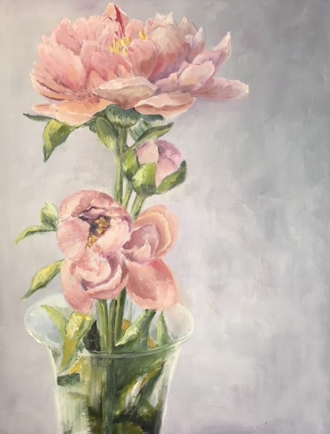 PIVOINES HUILE 50*40  VENDUE