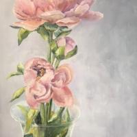PIVOINES HUILE 50*40  VENDUE